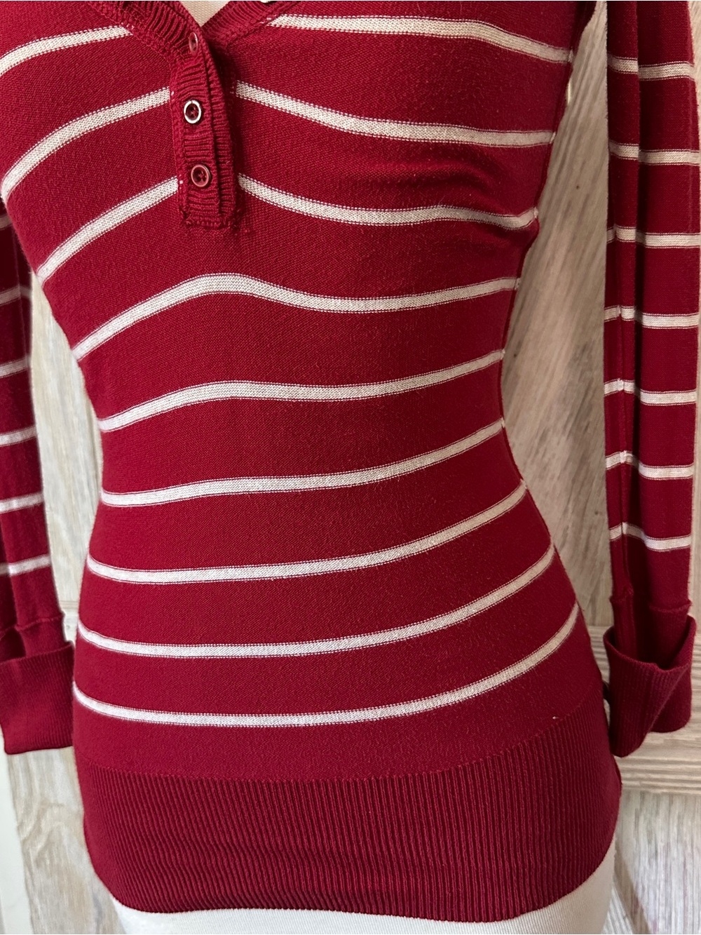GAP Y2k (RED) Campaign Striped Knit Stretch Top - Picture 3 of 11